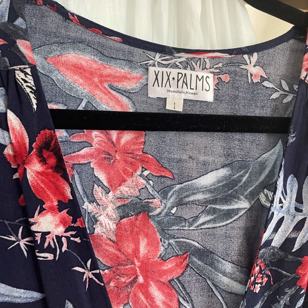 XIX PALMS Navy blue & Red floral maxi - Picture 6 of 8